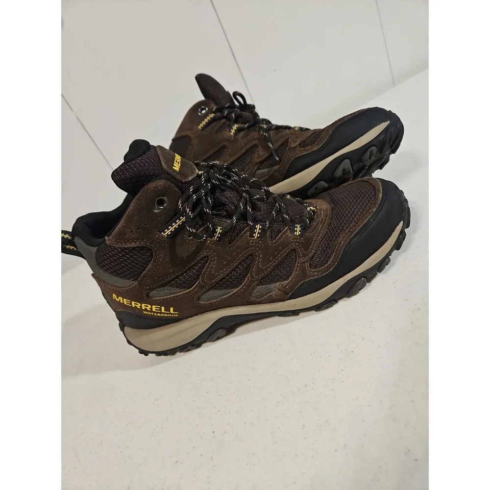 Merrell West Rim Mid Sport Brown Thermo Waterproof Trail Shoe Mens 9 Hiking Boot